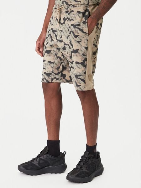 Guess Szorty sportowe Z6RD00 K9YI1 Beżowy Regular Fit. Brązowe krótkie spodenki sportowe Guess, m, z aplikacjami, z bawełny. Za 237.99 zł.