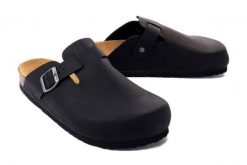 DR. BRINKMANN 600055-01 schwarz, klapki profilaktyczne męskie. Czarne klapki Dr. Brinkmann, ze skóry. Za 284.90 zł.