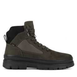 Trzewiki Rieker Revolution Lifestyle. Zielone botki sznurowane Rieker Revolution Lifestyle, bez wzorów, bez obcasa, bez zapięcia. Za 463.00 zł.