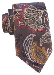 Elegancki Krawat Chattier - Kolorowy w Orientalny Wzór. Krawaty i muchy Chattier, bez wzorów, z tkaniny. Za 55.00 zł.