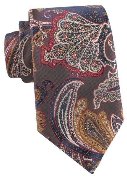 Elegancki Krawat Chattier - Kolorowy w Orientalny Wzór. Krawaty i muchy Chattier, bez wzorów, z tkaniny. Za 55.00 zł.