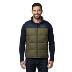 Bezrękawnik turystyczny męski Columbia Pike Lake. Zielone bezrękawniki Columbia, m, bez wzorów, z poliesteru, bez kołnierzyka, bez ramiączek. Za 348.70 zł.