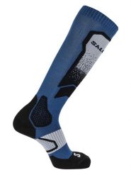 SALOMON Skarpety narciarskie "S/S/MAX" w kolorze niebiesko-czarnym rozmiar: 45-47. Czarne skarpety Salomon, bez wzorów, prążkowane. Za 60.88 zł.