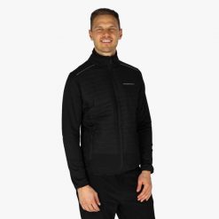 Sweter treningowy trening męski Swedemount On Course Fullzip szybkoschnący. Czarne kurtki treningowe SWEDEMOUNT, m, bez wzorów, bez kaptura, na fitness i siłownię. Za 279.99 zł.