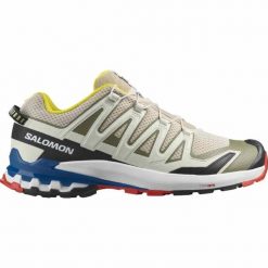 Buty trekkingowe męskie Salomon XA Pro 3D V9. Brązowe buty trekkingowe Salomon, bez wzorów, bez zapięcia. W wyprzedaży za 443.00 zł.