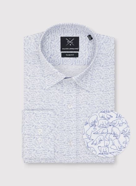 PAKO LORENTE – Koszula męska w drobny wzór. Koszule Pako Lorente, l, bez wzorów, z bawełny, bez kołnierzyka, bez ramiączek. Za 79.99 zł.