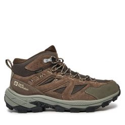 Trekkingi Jack Wolfskin. Brązowe botki sznurowane Jack Wolfskin, bez wzorów, bez obcasa, bez zapięcia. Za 649.99 zł.