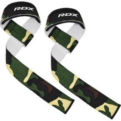 Paski do podnoszenia ciężarów RDX W1 Weight Training Wrist Straps. Zielone paski RDX SPORTS, bez wzorów, sportowe. Za 49.99 zł.