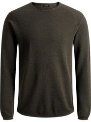 Jack & Jones Sweter "Hill" w kolorze oliwkowym rozmiar: S. Brązowe swetry nierozpinane Jack & Jones, s, bez wzorów, z bawełny, bez kołnierzyka, bez ramiączek. Za 75.16 zł.