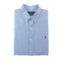 Second life - Klasyczne koszule męskie niebieskie - Stan bardzo dobry. Niebieskie sztyblety RALPH LAUREN, bez wzorów, z jeansu, bez obcasa, bez zapięcia. Za 207.36 zł.