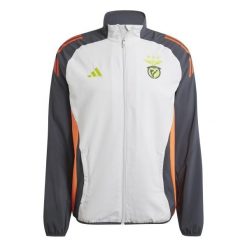 Kurtka prezentacyjna Benfica Lisbonne Tiro 2024/25. Szare kurtki Adidas, l, bez wzorów, z materiału, bez kaptura. Za 253.25 zł.