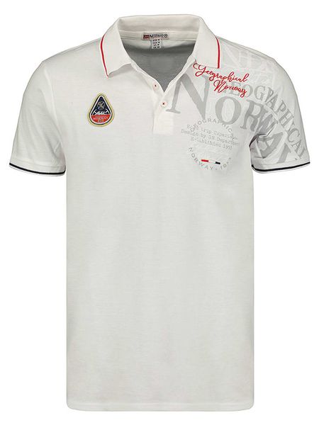 Geographical Norway Koszulka polo "Adventure" w kolorze białym rozmiar: XXL. Białe koszulki polo Geographical Norway, xxl, bez wzorów, z bawełny, bez kołnierzyka, bez ramiączek. Za 83.62 zł.