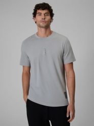 4F T-shirt regular z nadrukiem męski - szary XL. Szare t-shirty 4F, m, z aplikacjami, z bawełny, bez kołnierzyka, bez ramiączek. Za 69.99 zł.