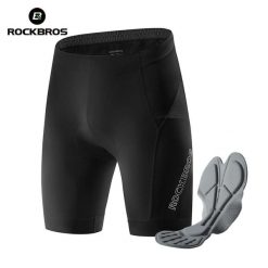 Spodenki rowerowe z wkładką 3D i kieszeniami bocznymi ROCKBROS. Czarne spodenki rowerowe ROCKBROS, l, bez wzorów, z elastanu, na fitness i siłownię. Za 203.68 zł.