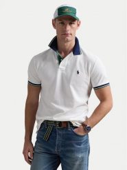 Polo Ralph Lauren Polo 710963479001 Biały Custom Slim Fit. Białe koszulki polo Polo Ralph Lauren, m, bez wzorów, z bawełny, bez kołnierzyka, bez ramiączek. Za 599.99 zł.