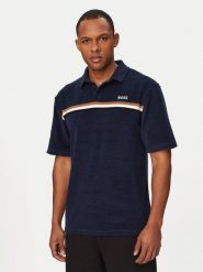 BOSS Polo Iconic 50561186 Granatowy Regular Fit. Niebieskie koszulki polo sportowe Boss, m, bez wzorów, z bawełny, bez kołnierzyka, bez ramiączek. Za 379.99 zł.