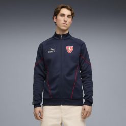 Męska kurtka reprezentacji Czech KING Anthem PUMA. Niebieskie kurtki Puma, m, bez wzorów, bez kaptura, do biegania. Za 399.00 zł.