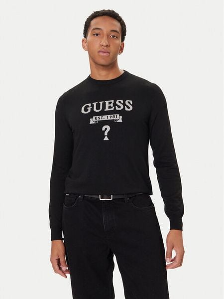 Guess Sweter M5YR00 Z0122 Czarny Slim Fit. Czarne swetry rozpinane Guess, m, z aplikacjami, z syntetyku, bez kołnierzyka, bez ramiączek. Za 229.99 zł.