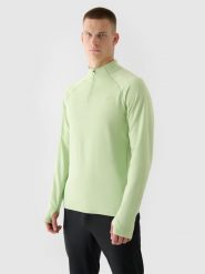 4F Bluza do biegania szybkoschnąca męska - zielona S. Zielone bluzy bez kaptura 4F, m, bez wzorów, z dzianiny, bez kaptura. W wyprzedaży za 99.99 zł.