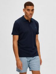 Selected Homme Polo 16087839 Granatowy Regular Fit. Niebieskie koszulki polo Selected Homme, m, bez wzorów, z bawełny, bez kołnierzyka, bez ramiączek. Za 109.99 zł.