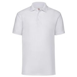Męska Zwykła Koszulka Polo. Białe koszulki polo Fruit of the Loom, m, bez wzorów, bez kołnierzyka, bez ramiączek. Za 65.99 zł.