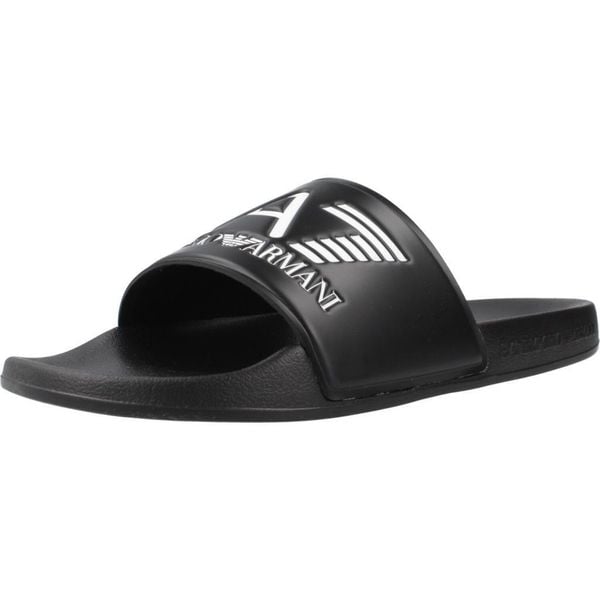 Sandały EMPORIO ARMANI SCARPE BEACHWEAR Czarny. Czarne sandały EA7, z syntetyku, bez zapięcia. Za 170.99 zł.