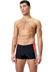 Speedo Kąpielówki "Aquashorts" w kolorze czarno-pomarańczowo-błękitnym rozmiar: 7. Czarne kąpielówki Speedo, bez wzorów, z materiału. Za 79.03 zł.