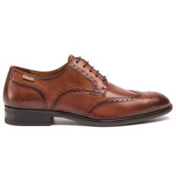 Półbuty Pikolinos. Brązowe eleganckie półbuty Pikolinos, bez wzorów, bez obcasa, bez zapięcia. Za 399.99 zł.