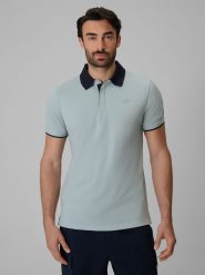 4F Koszulka polo regular męska - miętowa M. Niebieskie koszulki polo 4F, m, bez wzorów, z bawełny, bez kołnierzyka, bez ramiączek. Za 99.99 zł.