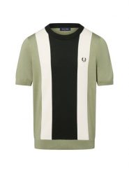 Fred Perry koszula z dzianiny Mężczyźni Bawełna zielony|biały, S. Białe koszule Fred Perry, m, bez wzorów, z bawełny, bez kołnierzyka, bez ramiączek. Za 549.95 zł.
