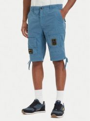 Aeronautica Militare Szorty materiałowe 261BE0041UCT01122 Niebieski Regular Fit. Niebieskie szorty Aeronautica Militare, m, bez wzorów, z bawełny. Za 719.99 zł.