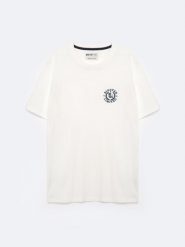 Koszulka męska bawełniana z haftem na piersi biała Reager 100. Białe t-shirty BIG STAR, l, bez wzorów, z bawełny, bez kołnierzyka, bez ramiączek. W wyprzedaży za 59.99 zł.