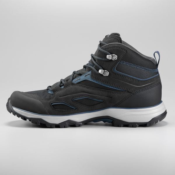 Second Life - Buty turystyczne męskie Quechua MH100 MID... - Stan Doskonały. Czarne buty turystyczne QUECHUA, bez wzorów, z kauczuku, przed kolano, bez zapięcia, trekkingowe. Za 169.99 zł.