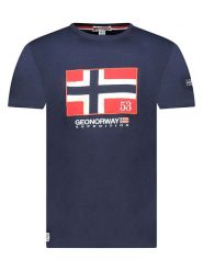 Geographical Norway Koszulka "Newflag" w kolorze granatowym rozmiar: XL. Niebieskie bezrękawniki Geographical Norway, xl, bez wzorów, z bawełny, bez kołnierzyka, bez ramiączek. Za 105.88 zł.