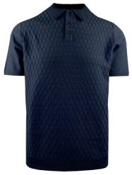 Męska Koszulka Polo z Dzianiny - Brave Soul - Granatowa. Niebieskie koszulki polo Brave Soul, na lato, l, bez wzorów, z dzianiny, bez kołnierzyka, bez ramiączek. Za 129.00 zł.