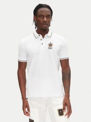Aeronautica Militare Polo 251PO1850P191 Biały Slim Fit. Białe koszulki polo Aeronautica Militare, m, bez wzorów, z bawełny, bez kołnierzyka, bez ramiączek. Za 359.99 zł.