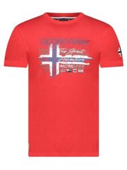 Geographical Norway Koszulka "Jrusty" w kolorze czerwonym rozmiar: M. Czerwone bezrękawniki Geographical Norway, m, bez wzorów, z bawełny, bez kołnierzyka, bez ramiączek. Za 61.46 zł.