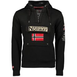 Bluza z kapturem z kieszenią kangurką Geographical Norway Gymclass. Czarne bluzy z kapturem Geographical Norway, m, bez wzorów, z materiału, z kapturem. Za 229.00 zł.