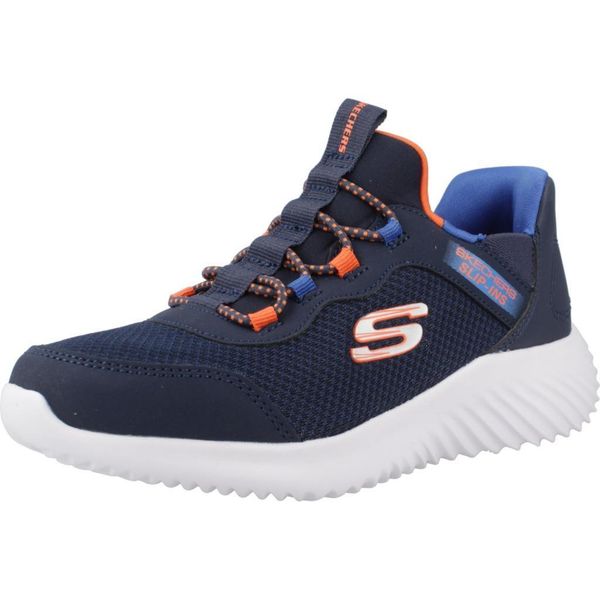 Buty SKECHERS 403822L SLIP-INS Niebieski. Niebieskie buty turystyczne Skechers, bez wzorów, z syntetyku, bez zapięcia, trekkingowe. Za 179.99 zł.