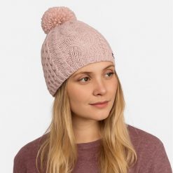 Czapka Eisbar Afra Pompon MÜ. Czerwone czapki zimowe Eisbar, bez wzorów, z wełny. Za 179.90 zł.