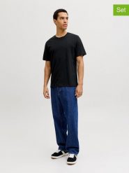 Jack & Jones Koszulki (3 szt.) "Jjeorganic" w kolorze czarnym rozmiar: XL. Czarne bezrękawniki Jack & Jones, xl, bez wzorów, z bawełny, bez kołnierzyka, bez ramiączek. Za 99.80 zł.