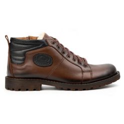 Mario Pala Buty męskie zimowe 865MP brązowe. Brązowe botki sznurowane na jesień, bez wzorów, bez obcasa, bez zapięcia. Za 484.00 zł.
