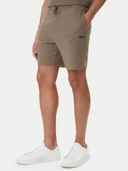 BOSS Szorty sportowe Waffle 50535884 Brązowy Regular Fit. Brązowe krótkie spodenki sportowe Boss, m, bez wzorów, z syntetyku. Za 229.99 zł.