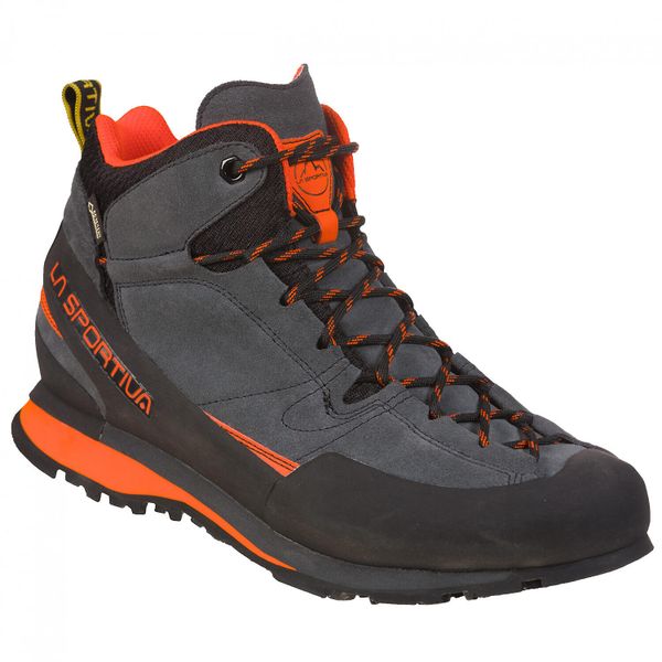 Buty trekkingowe męskie La Sportiva La Boulder X Mid Gtx. Brązowe buty turystyczne La Sportiva, bez wzorów, z gore-texu, za kostkę, bez zapięcia, trekkingowe, gore-tex. Za 1,069.99 zł.