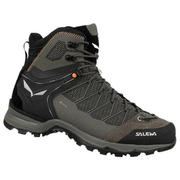 Buty trekkingowe męskie Salewa Mtn Trainer Lite Mid Gtx. Szare buty trekkingowe Salewa, bez wzorów, z materiału, bez zapięcia. Za 1,091.00 zł.