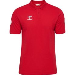 Polo Hummel Go 2.0 Chevron. Czerwone koszulki polo Hummel, bez wzorów, bez kołnierzyka, bez ramiączek. Za 214.50 zł.