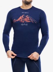 Bluza termoaktywna męska Brubeck Outdoor Wool Pro Longshirt. Niebieskie bielizna termoaktywna Brubeck, m, bez wzorów, z materiału, bez ramiączek, narciarskie. Za 247.49 zł.
