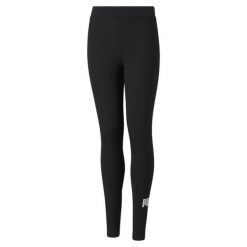 Młodzieżowe legginsy z logo Essentials PUMA Black. Czarna legginsy długie sportowe Puma, m, bez wzorów, na jogę i pilates. W wyprzedaży za 96.20 zł.