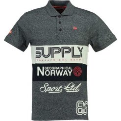 Koszulka polo "Karchie" w kolorze granatowym. Koszulki polo marki Geographical Norway Men, z nadrukiem, z bawełny, polo, z krótkim rękawem. W wyprzedaży za 99.95 zł.