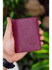 MORI Skórzany portfel w kolorze bordowym - 9 x 11 x 2 cm rozmiar: onesize. Czerwone portfele MORI, bez wzorów, z materiału. Za 118.45 zł.